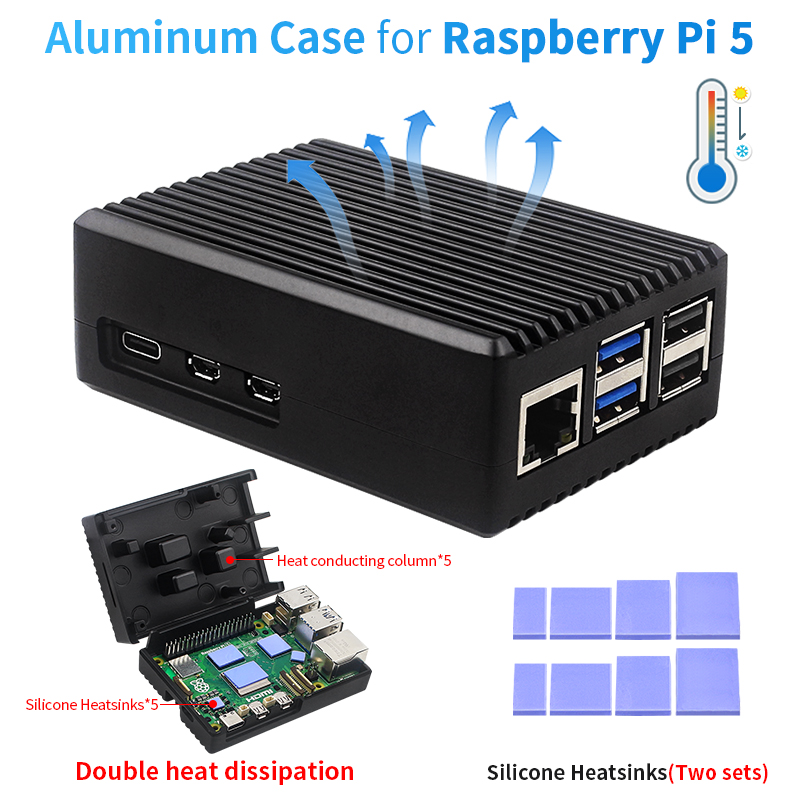 Radxa Rock 5B 16Gb - Raspberry Pi 5 Aluminium Alloy Case