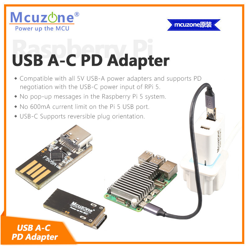 Banana Pi Bpi-M5 - Raspberry Pi5 USB A-C PD Adapter,5V