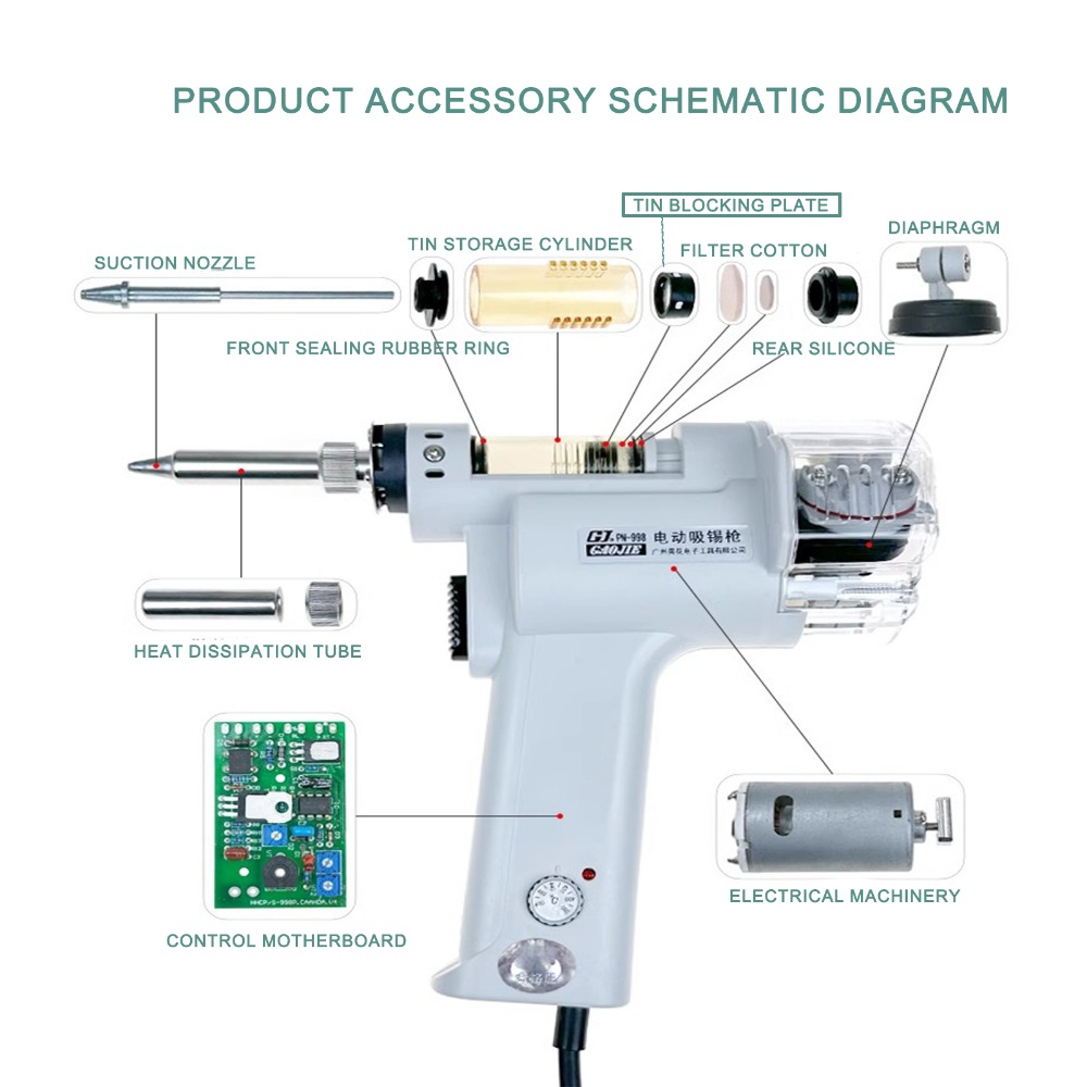 S-993A Single-pump Electric De - đánh giá và giá Desoldering Gun Vacuum Electric